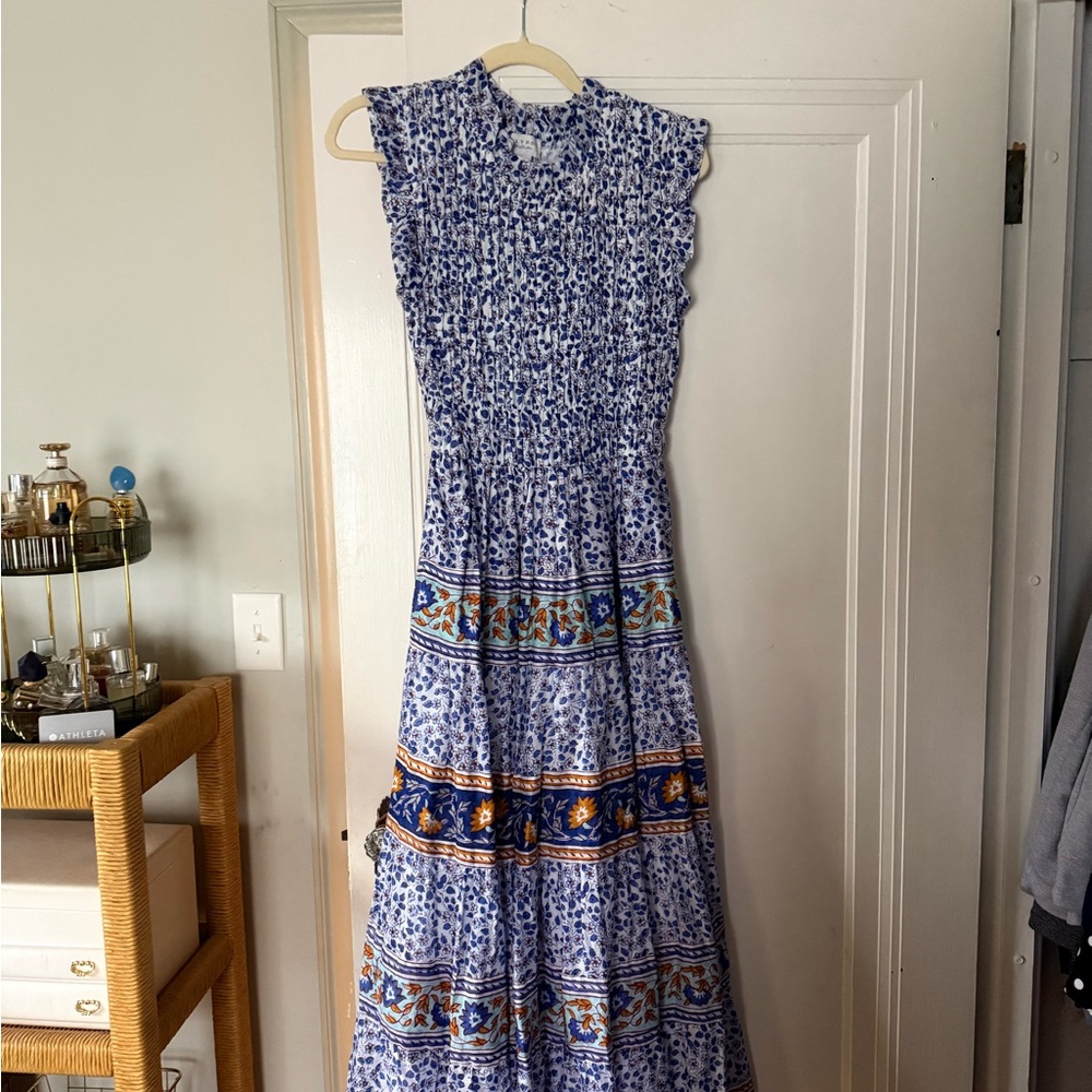 Calypso St. Barth Blue and White Patterned Maxi Dress - Picture 2 of 4
